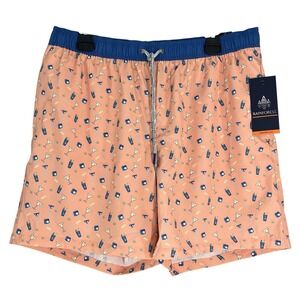 Men's Rainforest Swim Trunks Coral Martini Beach Summer Drawstring Large NWT